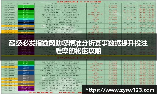 超级必发指数网助您精准分析赛事数据提升投注胜率的秘密攻略